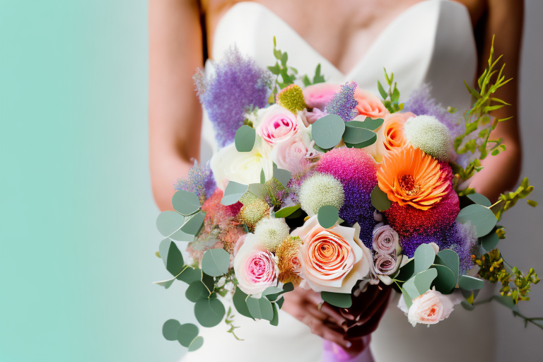 a women holding flowers